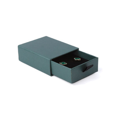 Manifattura all'ingrosso Eco-friendly regalo di alta qualità gioielleria scatola personalizzata anello personalizzato collana orecchino braccialetto imballaggio cartone verde carta cassetto gioielleria scatola con logo