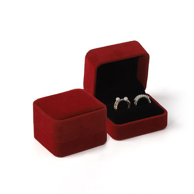 rosso verde luce velluto gioielli anello di nozze imballaggio flip gioielleria scatola