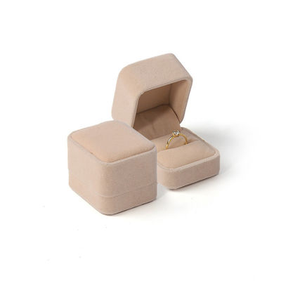 Casella di doppio anello di lusso personalizzata per gioielli di lusso di velluto di lusso