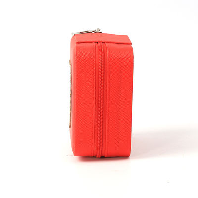 Scatola portatile di gioielli in pelle rossa