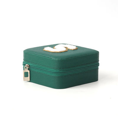 Gioielleria Cassa di deposito per regali Custom Portable Small Leather Dark Green Gioielleria Organizzatore Gioielleria Cassa di deposito