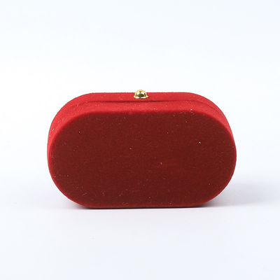 Casella di gioielli di lusso personalizzata con gioielli di velluto rosso personalizzati confezionamento matrimonio fidanzamento doppio anello