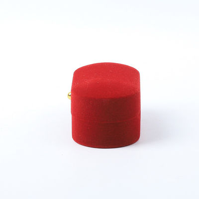 Casella di gioielli di lusso personalizzata con gioielli di velluto rosso personalizzati confezionamento matrimonio fidanzamento doppio anello