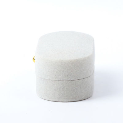 Casella di gioielli di lusso Personalizzata Gioielli di velluto grigio personalizzati confezionamento matrimonio fidanzamento doppio anello