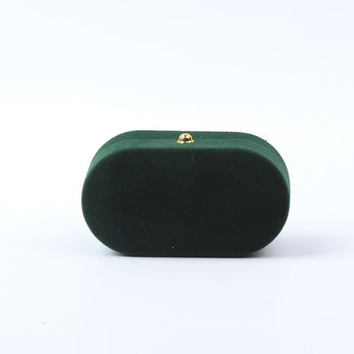 comprare Prodotto all'ingrosso Gioielleria di lusso Scatola personalizzata Gioielli di velluto verde confezionamento matrimonio fidanzamento doppio anello Scatola con logo online manufacture