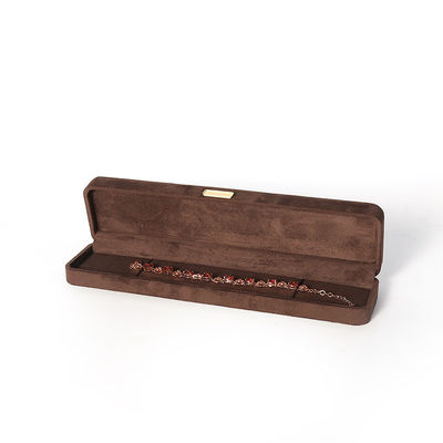 Hign fine lusso marrone flannel velluto gioielleria scatola per bracciale collana anello orecchino