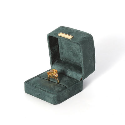 Prodotto all'ingrosso Casella di gioielli di lusso personalizzata Custom High End Colletto Bracciale Orecchini Anello set di gioielli Imballaggio Velvet verde scuro Gioielli con logo