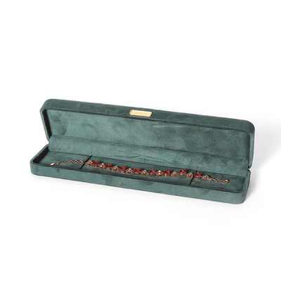 Prodotto all'ingrosso Casella di gioielli di lusso personalizzata Custom High End Colletto Bracciale Orecchini Anello set di gioielli Imballaggio Velvet verde scuro Gioielli con logo