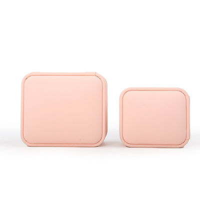 Gioielli all'ingrosso Imballaggio anello scatola gioielli personalizzati imballaggio gioielli di pelle rosa di lusso doppio anello scatola per fidanzamento