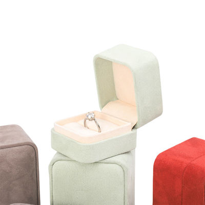 Anello di nozze di gioielli di velluto quadrato Scatola gioielli personalizzabili