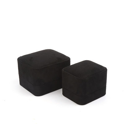 Ingrosso Gioielli di fascia alta Imballaggio Ring Box Logo personalizzato Gioielli Imballaggio Luxury Double Wedding Engagement Velvet Ring Box