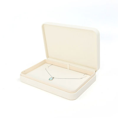 Scatola portagioie in pelle bianca grande set di gioielli imballaggio con logo personalizzato