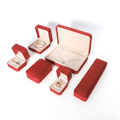 3D Printing Premium Red Jewelry Box Packaging for Big Necklace Bracelet Earrings Ring Set