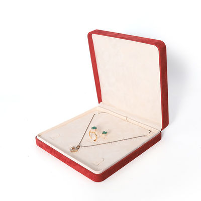 3D Printing Premium Red Jewelry Box Packaging for Big Necklace Bracelet Earrings Ring Set