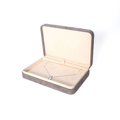 Scatola per imballaggio di gioielli grigio premium personalizzata di alta gamma per set di gioielli grandi, collana, bracciale, orecchini, anello