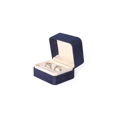 China Manufacturing Wholesale Premium Blu Jewellery Packaging Box Custom Hign End Big Jewelry Set Collare Bracelet Earrings Ring Packaging Handmade Square Velvet Blue Jewelry Box With Logo