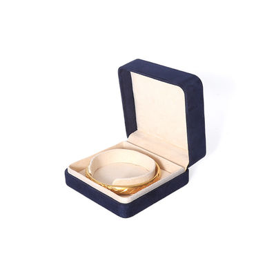 China Manufacturing Wholesale Premium Blu Jewellery Packaging Box Custom Hign End Big Jewelry Set Collare Bracelet Earrings Ring Packaging Handmade Square Velvet Blue Jewelry Box With Logo