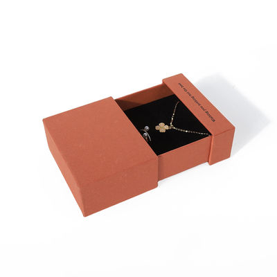 Cina fabbricazione all'ingrosso di alta qualità Colletto Orecchini Braccialetto anello scatola Gioielli imballaggio personalizzato Custom Eco Friendly Cartone Carta arancione cassetto Gioielli scatola con logo