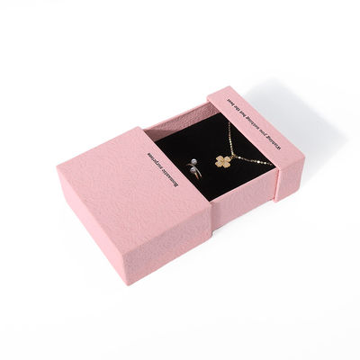 Cina produzione all'ingrosso di alta qualità Collana Orecchini Bracciale anello scatola Imballaggio gioielli Personalizzato Personalizzato Eco Friendly Cartone Carta rosa Scatola per gioielli a cassetto con logo