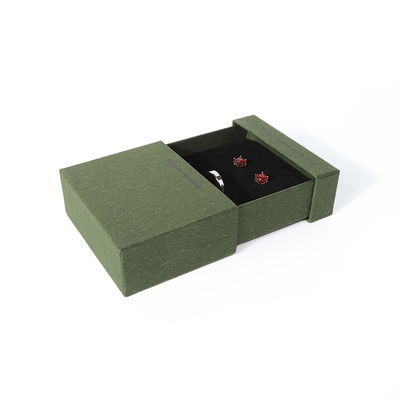 Cina produzione all'ingrosso di alta qualità Collana Orecchini Bracciale anello scatola Imballaggio gioielli Personalizzato Personalizzato Eco Friendly Cartone Carta verde Scatola per gioielli a cassetto con logo