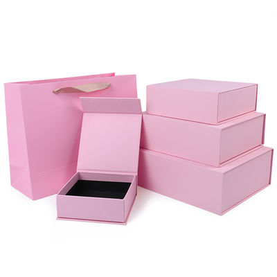 Manifattura all'ingrosso di alta qualità Magnetic Gift Box Packaging Logo personalizzato lusso Eco Friendly Cartone Carta rosa Magnetic Jewelry Box