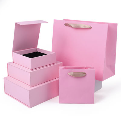 Manifattura all'ingrosso di alta qualità Magnetic Gift Box Packaging Logo personalizzato lusso Eco Friendly Cartone Carta rosa Magnetic Jewelry Box