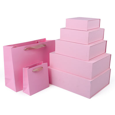 Manifattura all'ingrosso di alta qualità Magnetic Gift Box Packaging Logo personalizzato lusso Eco Friendly Cartone Carta rosa Magnetic Jewelry Box