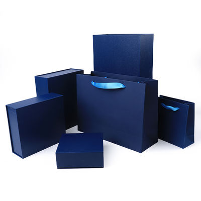 Produzione all'ingrosso di alta qualità Scatola regalo magnetica Imballaggio Logo personalizzato lusso Eco-compatibile Cartone di carta blu Scatola portagioie magnetica