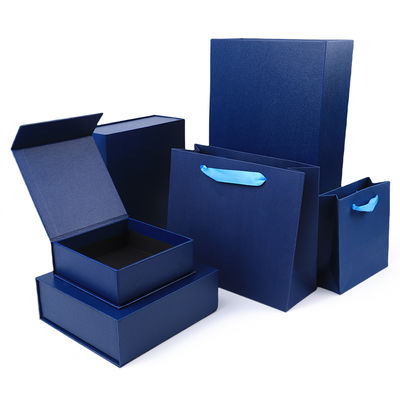 Produzione all'ingrosso di alta qualità Scatola regalo magnetica Imballaggio Logo personalizzato lusso Eco-compatibile Cartone di carta blu Scatola portagioie magnetica