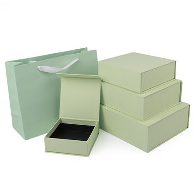 Produzione all'ingrosso di alta qualità Scatola regalo magnetica Logo personalizzato lusso Eco-compatibile verde chiaro Scatola di carta magnetica per gioielli