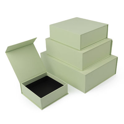 Produzione all'ingrosso di alta qualità Scatola regalo magnetica Logo personalizzato lusso Eco-compatibile verde chiaro Scatola di carta magnetica per gioielli