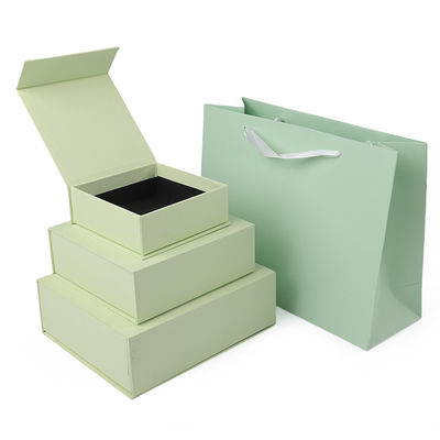 Produzione all'ingrosso di alta qualità Scatola regalo magnetica Logo personalizzato lusso Eco-compatibile verde chiaro Scatola di carta magnetica per gioielli