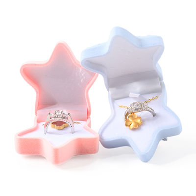 Confezione di gioielli con scatola ad anello in velluto a forma di stella marina personalizzata OEM con logo