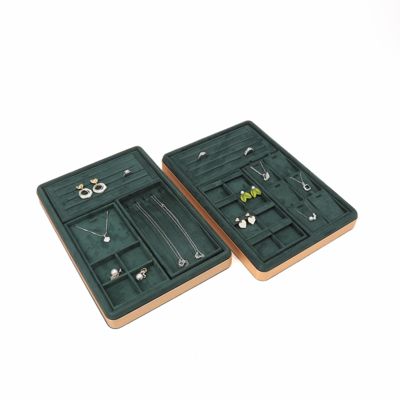 OEM Luxury Velvet Jewelry Trays Logo personalizzato Organizzatore Gioielli Trays Gioielli Set Display