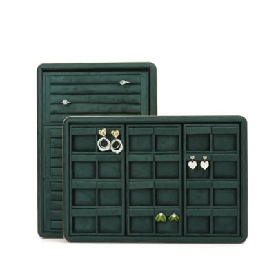 OEM Luxury Velvet Jewelry Trays Logo personalizzato Organizzatore Gioielli Trays Gioielli Set Display