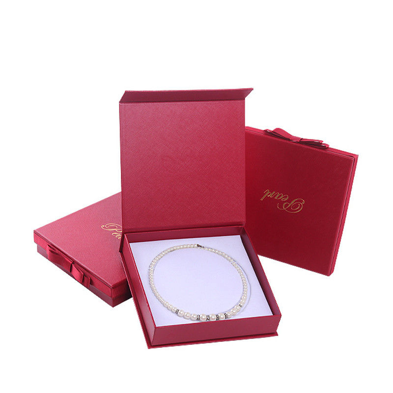 Hanhong taglia personalizzata gioielli rossi cartone carta manica scatola per braccialetto collana