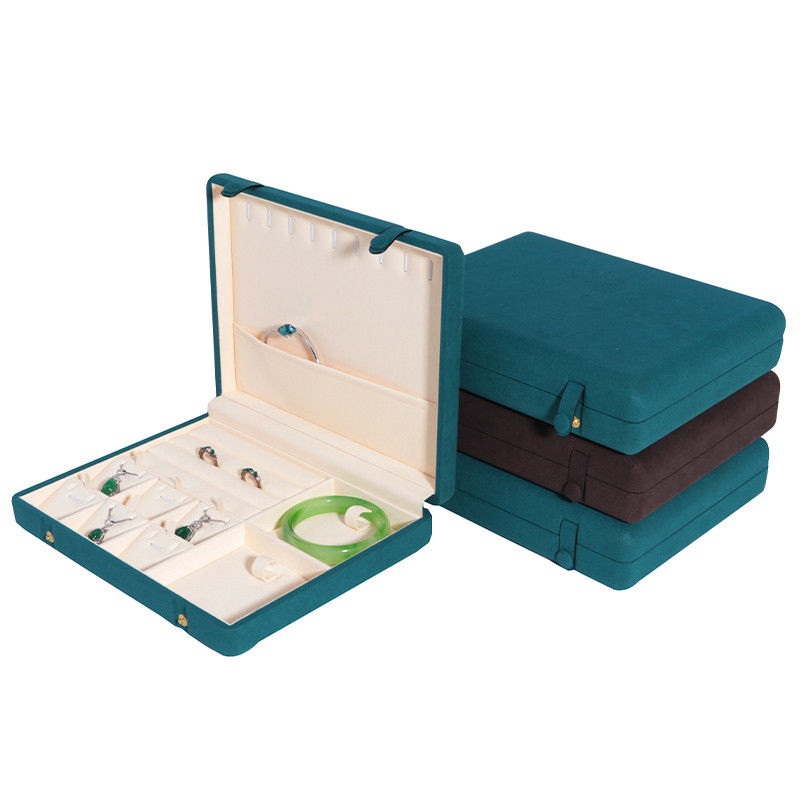 Scatola di gioielli in pelle per lo stoccaggio elegante e sicuro del set di orecchini per braccialetti per collane