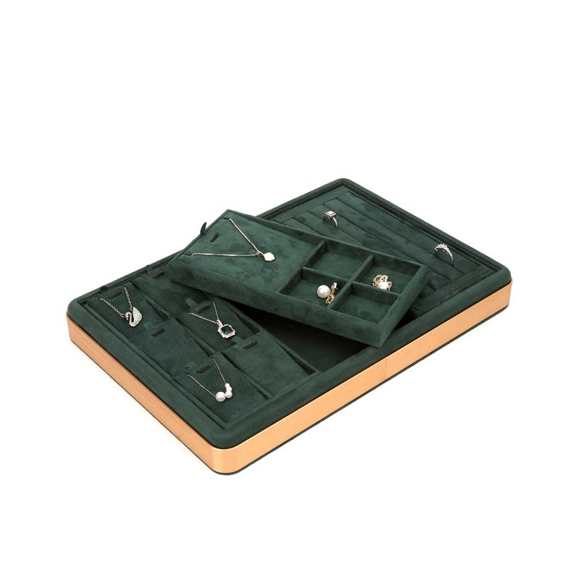 OEM Luxury Velvet Jewelry Trays Logo personalizzato Organizzatore Gioielli Trays Gioielli Set Display