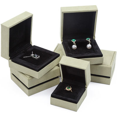 OEM Grigio Giallo Soft Velvet Gioielleria Box Set Per Ear Stud Ring Pendenti Packaging