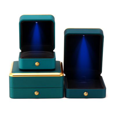 Gioielleria in plastica di velluto a LED verde chiaro per personalizzazione in stile squadrato lusso elegante