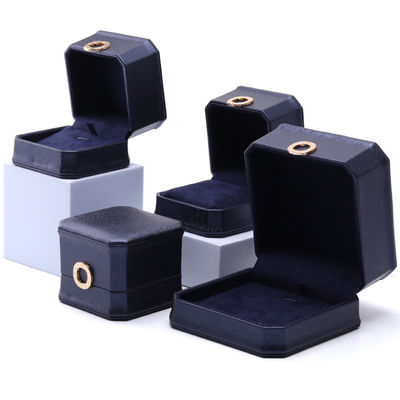11*11*6cm Gioielleria in pelle Hanhong Collare quadrato Ring Box con metallo Blu Luxury