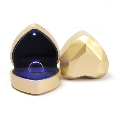 Cassetta di gioielli in oro a forma di cuore a LED per dimensioni personalizzate e logo del cliente