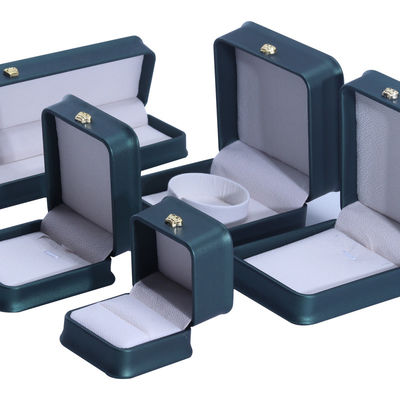 Green Crown Design Luxury PU cuoio gioielleria scatola per braccialetto collana anello e verde