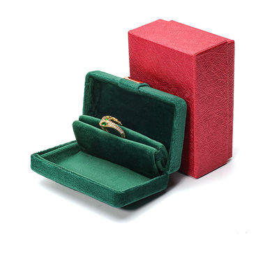 Velvet Hanhong Custom Logo Luxury Green Jewelry Box per orecchini Braccialetto Collare Anello