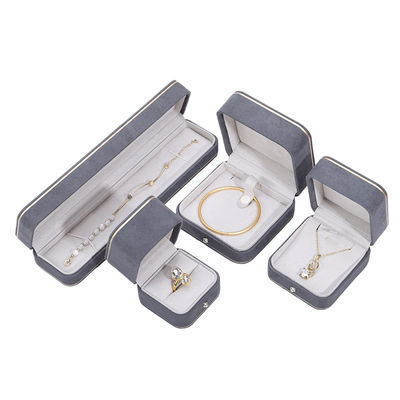 Hot Stamping Logo Hanhong Grigio Custom Jewelry Box per Colletto Braccialetto Orecchini