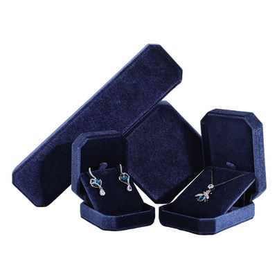 Hanhong Navy Blue Pendant Collare Bracelet Box con Gioielli di velluto coreano