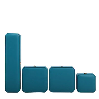 Hanhong Crown Shape Cyan PU Leather Jewelry Box Ideale per braccialetti orecchini e anelli