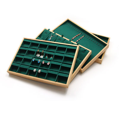 Display Plate per gioielli in legno personalizzato Multiple Compartimenti per pendenti per orecchie