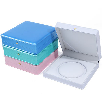 Tasto morbido Macarone colore plastica perla Colletto scatola di stoccaggio Gioielli imballaggio
