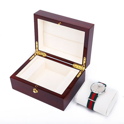 OEM antipolvere Casella di archiviazione per orologi di lusso in legno con chiusura a pulsante